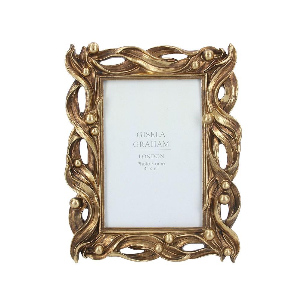 Wave resin picture frame gold