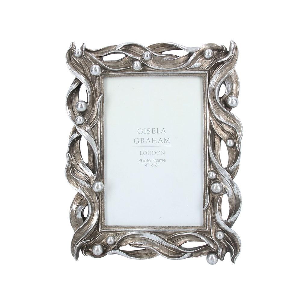 Wave resin picture frame silver
