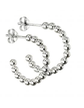 Sterling silver studded hoop earring (small)