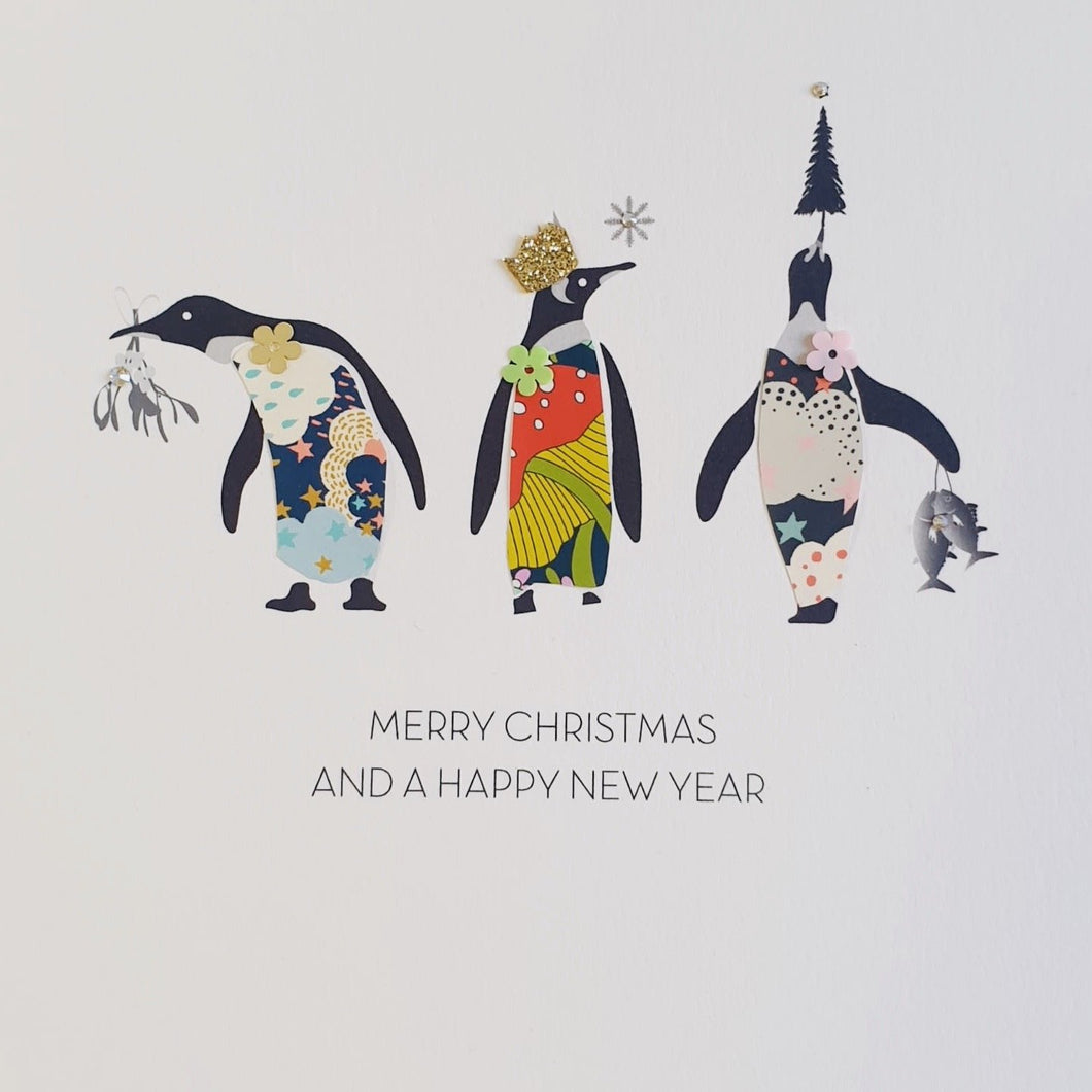 Five Dollar Shake Penguins Merry Christmas Happy New Year Christmas Card