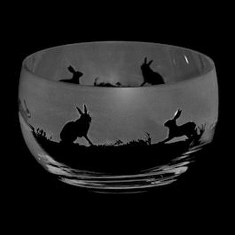 Running Hare Small Crystal Bowl